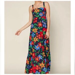Skies Are Blue Floral Tired Maxi Dress
